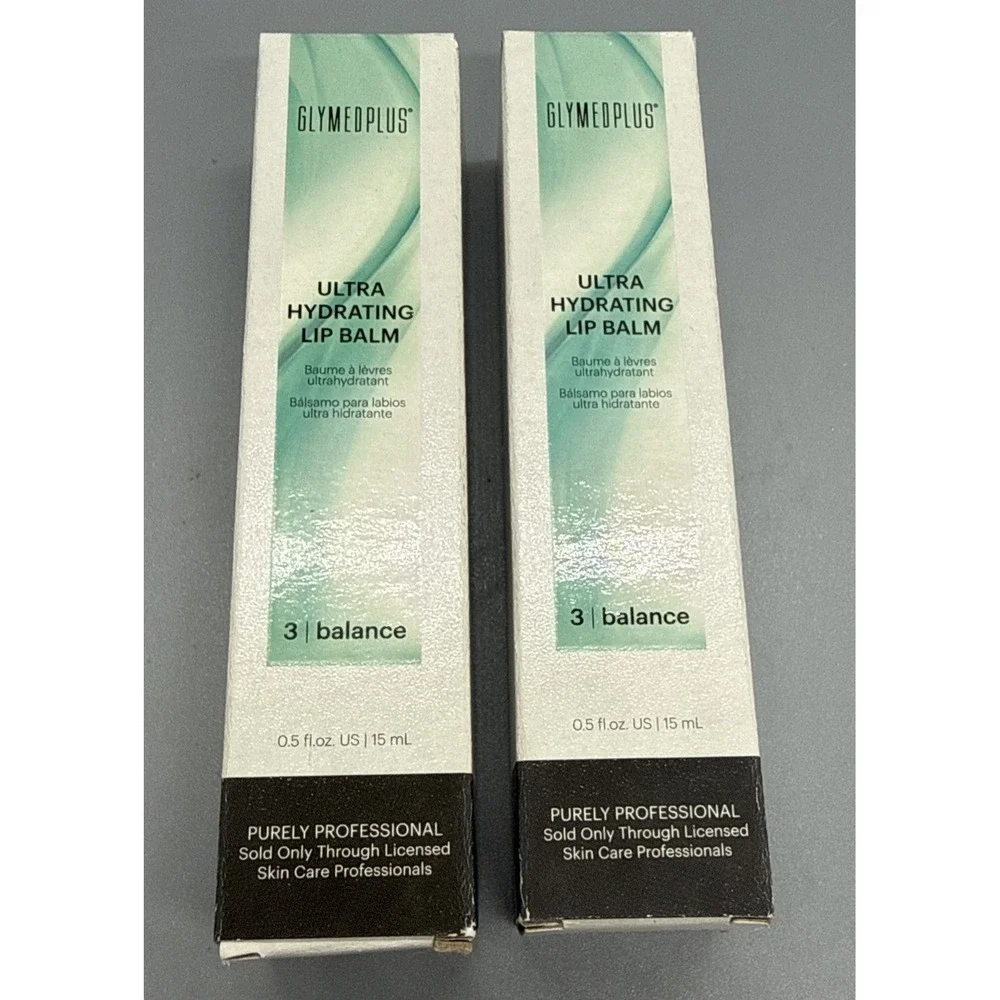Lot Of 2 GlyMed Plus Ultra Hydrating Lip Balm 15ml 0.5oz Each
